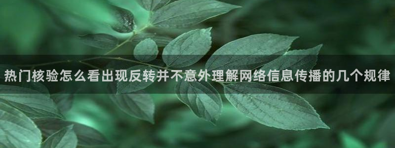 51免费吃瓜:热门核验怎么看出现反转并不意外理解网络信息传播的几个规律